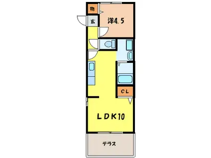 コモド エール(1LDK/1階)の間取り写真