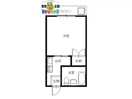 エクセレント片淵(1K/2階)の間取り写真