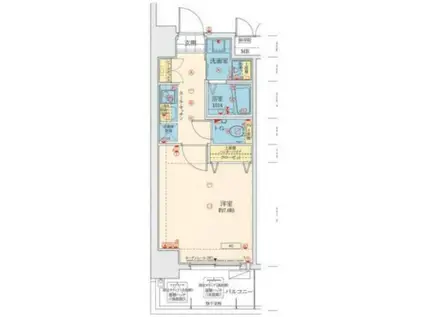 アドバンス神戸グルーブ(1K/4階)の間取り写真