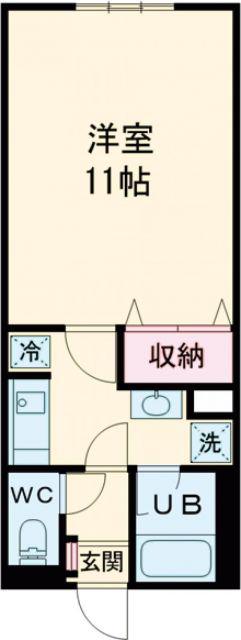 アールズフラット5(1K/4階)の間取り写真