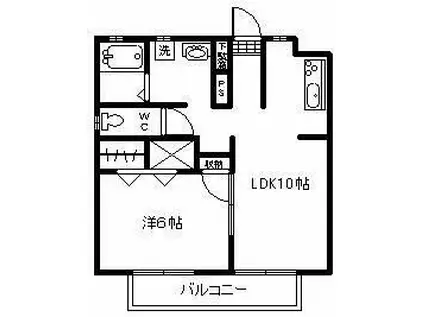 プチメゾン若葉I(1LDK/1階)の間取り写真