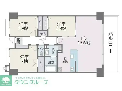 アイランドシティ・インフィニガーデン サウス(3LDK/2階)の間取り写真