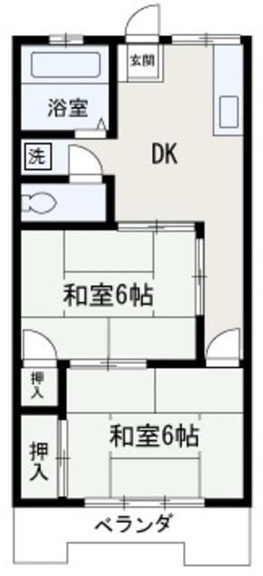 宮原マンション(2DK/2階)の間取り写真