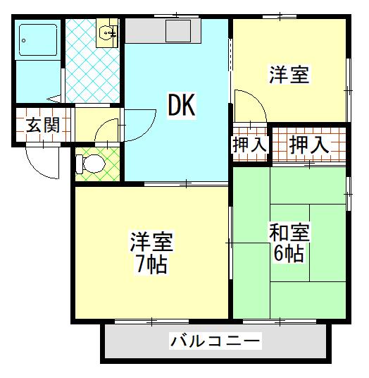 ガーデンハイム(3DK/2階)の間取り写真