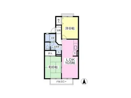 パストラル・ドルフ(2LDK/2階)の間取り写真