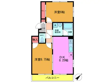 サンシティヒコタA-1(2DK/1階)の間取り写真