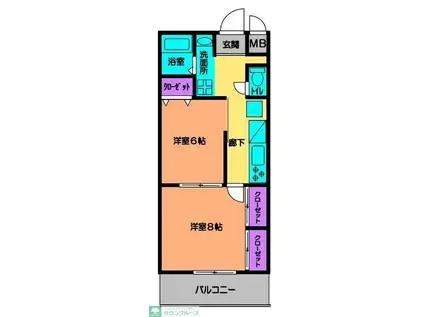 アグリふじみ野(2K/1階)の間取り写真