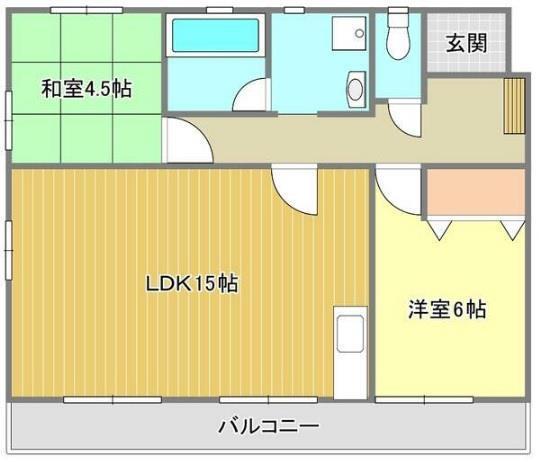ソレイユ木之庄(2LDK/4階)の間取り写真