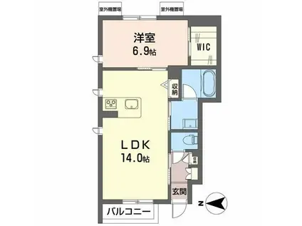 シティプラザ青森A棟(1LDK/1階)の間取り写真