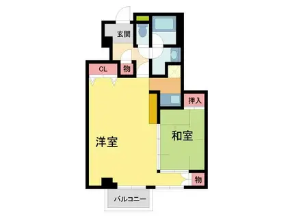 ルーア芦屋(ワンルーム/3階)の間取り写真