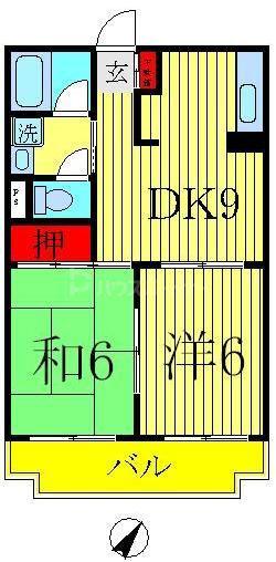 水戸屋マンション(2DK/3階)の間取り写真
