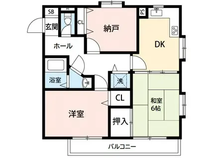 セイント江口(2SDK/4階)の間取り写真