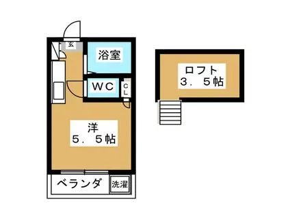 メゾンニッセイ経堂(ワンルーム/2階)の間取り写真