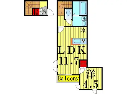GRANDE PLAGE(1LDK/1階)の間取り写真