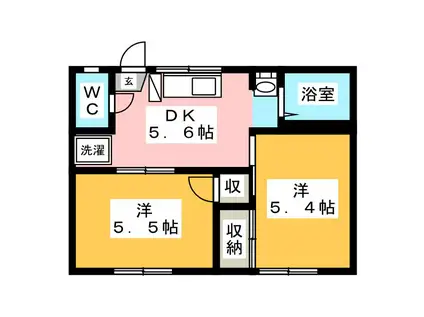 コーポ小泉(2DK/1階)の間取り写真