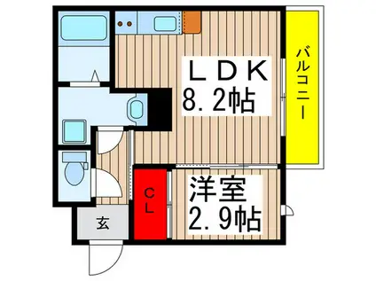 カーサグランデ本八幡(1LDK/3階)の間取り写真