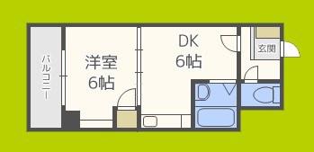 雅叙園ハイツ(1DK/7階)の間取り写真