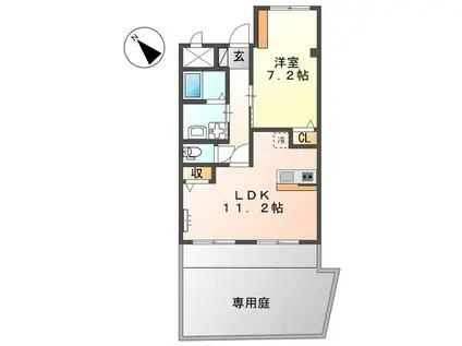 サクセス・KJ(1LDK/1階)の間取り写真