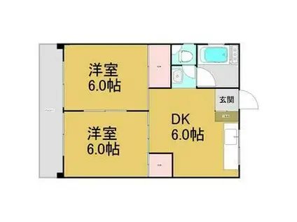 コーポ池上(2DK/2階)の間取り写真