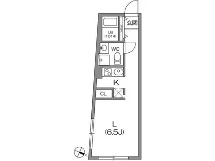 ゼスティ駒沢大学2(1K/1階)の間取り写真