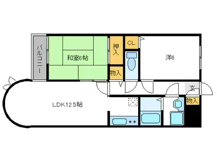 ハイネス北葛西(2LDK/4階)の間取り写真