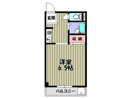 メロディーハイム(ワンルーム/1階)の間取り写真