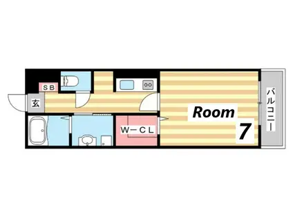 グランメール楠(1K/3階)の間取り写真