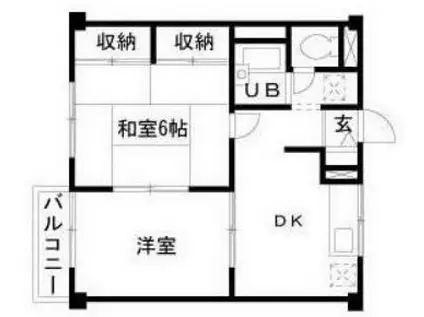 エステートピア四谷A(2DK/3階)の間取り写真