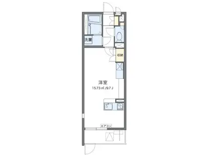 レオネクストプリマヴェーラ御影(ワンルーム/1階)の間取り写真