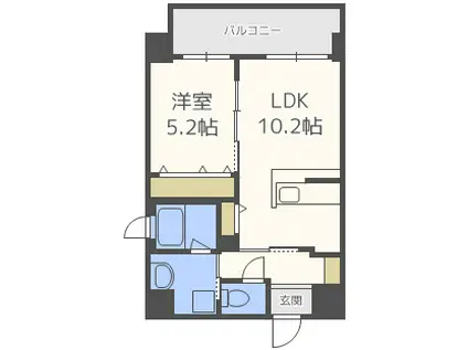 フェリーチェ難波(1LDK/5階)の間取り写真