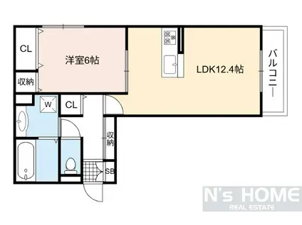ルミエール新森II(1LDK/2階)の間取り写真