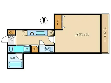 サンビルダー北野ザベース(1K/3階)の間取り写真