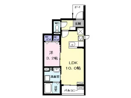 スィンスィアリー II(1LDK/1階)の間取り写真