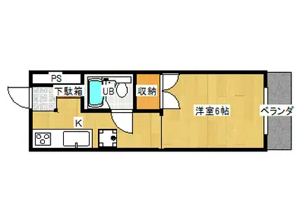 プレジール(1K/2階)の間取り写真