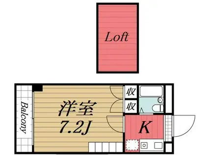 メイローズ市原(1K/4階)の間取り写真