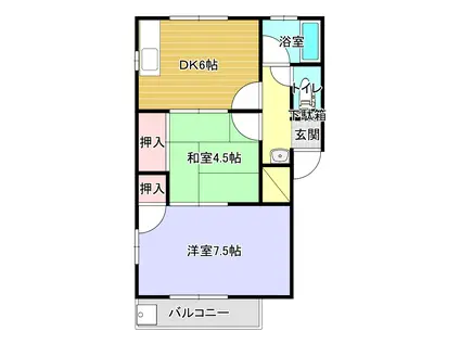 メゾンFUJIII(2DK/2階)の間取り写真