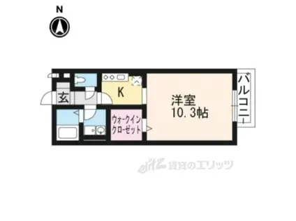 コスモパレス(1K/2階)の間取り写真