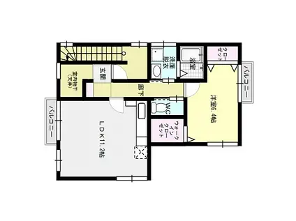 ドミールT&J(1LDK/2階)の間取り写真