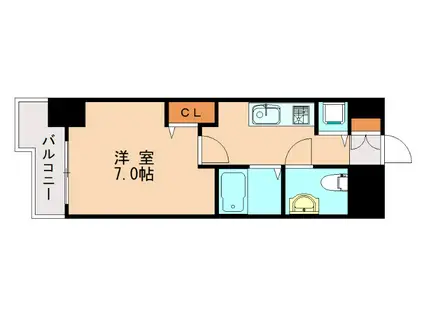 メゾン・ド・ヴィレ大濠(1K/3階)の間取り写真