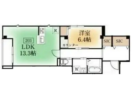 KINONE用賀(1LDK/2階)の間取り写真