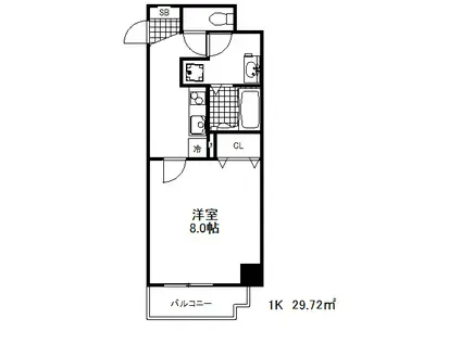 アドバンス三宮Ⅱライズ(1K/5階)の間取り写真