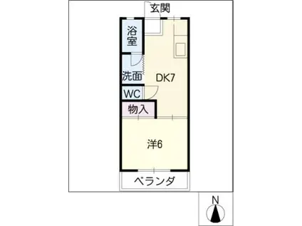 今井コーポ(1DK/1階)の間取り写真