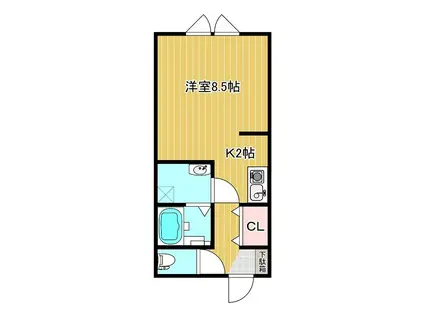 クレール(1K/2階)の間取り写真