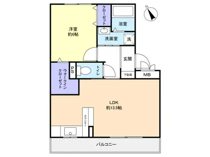 クレソン(1LDK/3階)の間取り写真