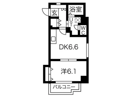 ヴィラN19(1DK/3階)の間取り写真