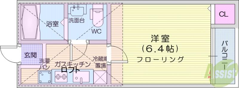 TNメゾン(1K/1階)の間取り写真