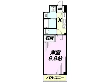 アエル新所沢(1K/2階)の間取り写真