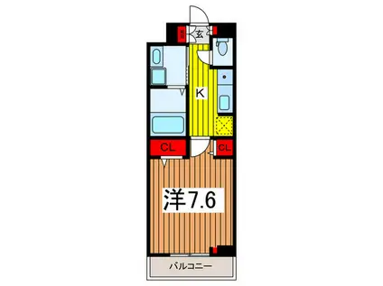 カンパニュール(1K/3階)の間取り写真