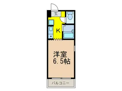 川西ヴェルドミール(1K/2階)の間取り写真