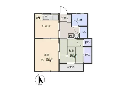 エンゼルハイツ(2DK/2階)の間取り写真